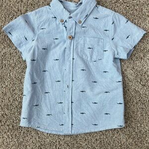 Tommy Bahama Kids Blue Shark Print Shirt